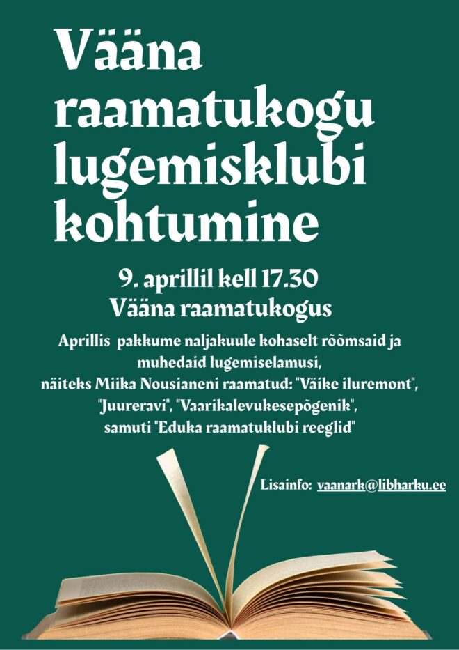Vääna lugemisklubi aprillikuine kohtumine