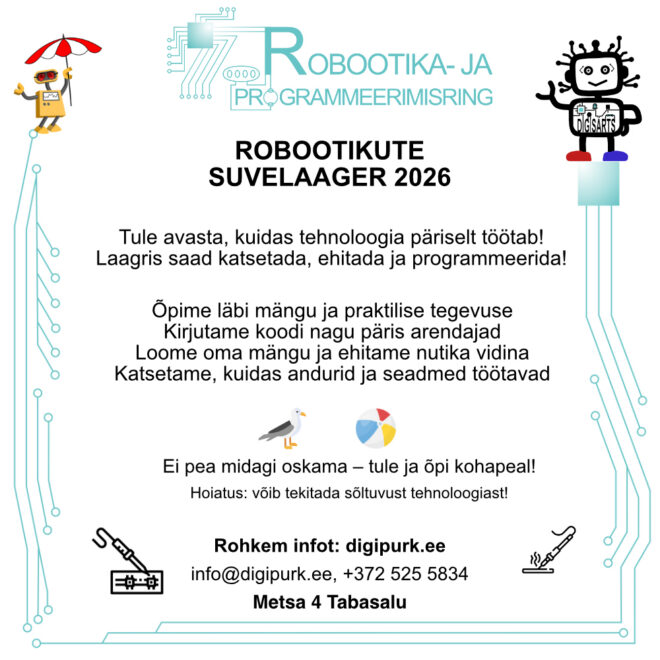 Robootikute suvelaager 2026